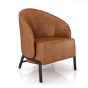 Ver imagem 3 de Kit 2 Poltronas Decorativa Sala de Estar Kenya Pés em Ferro Pu Preto/caramelo G33 - Gran Belo