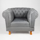 Ver imagem 1 de Quatro Poltronas Chesterfield Capitonê Duque - Suede Cinza / Decoração, recepção , barbearia, sala t