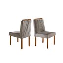 Ver imagem 4 de Conjunto Sala de Jantar 6 Lugares Mesa Barcelona e Cadeiras Madeira Maciça Veludo