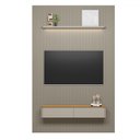 Ver imagem 2 de Painel para Tv até 75 Polegadas 2 Portas 1 Prateleira Ripado Tauri/gris Fosco 810010302 - Linea Bras