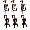 Ver imagem 1 de Kit 6 Banquetas de Madeira Girafa com Encosto Imbuia