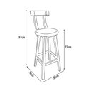Ver imagem 5 de Kit 6 Banquetas de Madeira Girafa com Encosto Imbuia