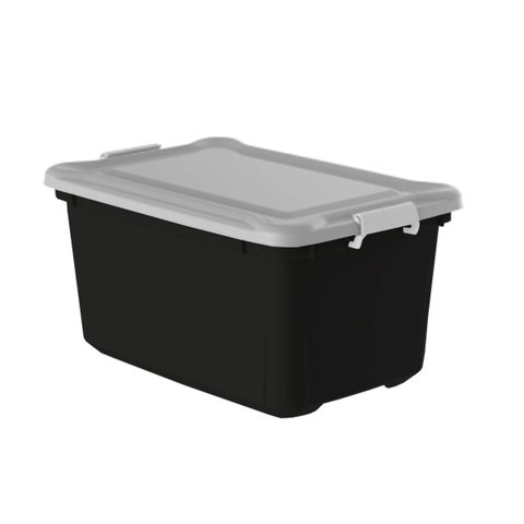 Caixa Organizadora com Tampa Preta 27 Litros - Plasvale