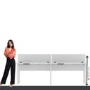 Ver imagem 4 de Plataforma de Trabalho Dupla 4 Lugares 200x120cm Linha Corporativa Light Branco