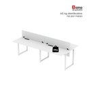 Ver imagem 5 de Plataforma de Trabalho Dupla 4 Lugares 200x120cm Linha Corporativa Light Branco