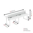 Ver imagem 3 de Plataforma de Trabalho Dupla 4 Lugares 200x120cm Linha Corporativa Light Branco