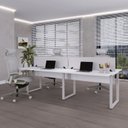 Ver imagem 1 de Plataforma de Trabalho Dupla 4 Lugares 200x120cm Linha Corporativa Light Branco