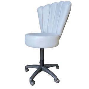 Cadeira Mocho Pétala Corino Cinza Claro - In9 Decor