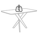 Ver imagem 4 de Mesa de Jantar 4 Lugares Tampo MDF 130x80 cm 21670 Cinamomo Ornar