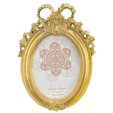 Porta Retrato em Resina Dourado de Mesa Decorativo para Foto - 23x16cm