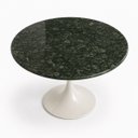 Ver imagem 2 de Mesa de Jantar Saarinen Redonda 130 cm Tampo Mármore Verde Guatemala Base Laca Branca