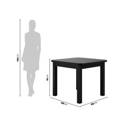 Conjunto Mesa Preta De Madeira Maciça 88x88 + 4 Cadeiras Madeira Para Cozinha Sala De Jantar  Sfa - 5