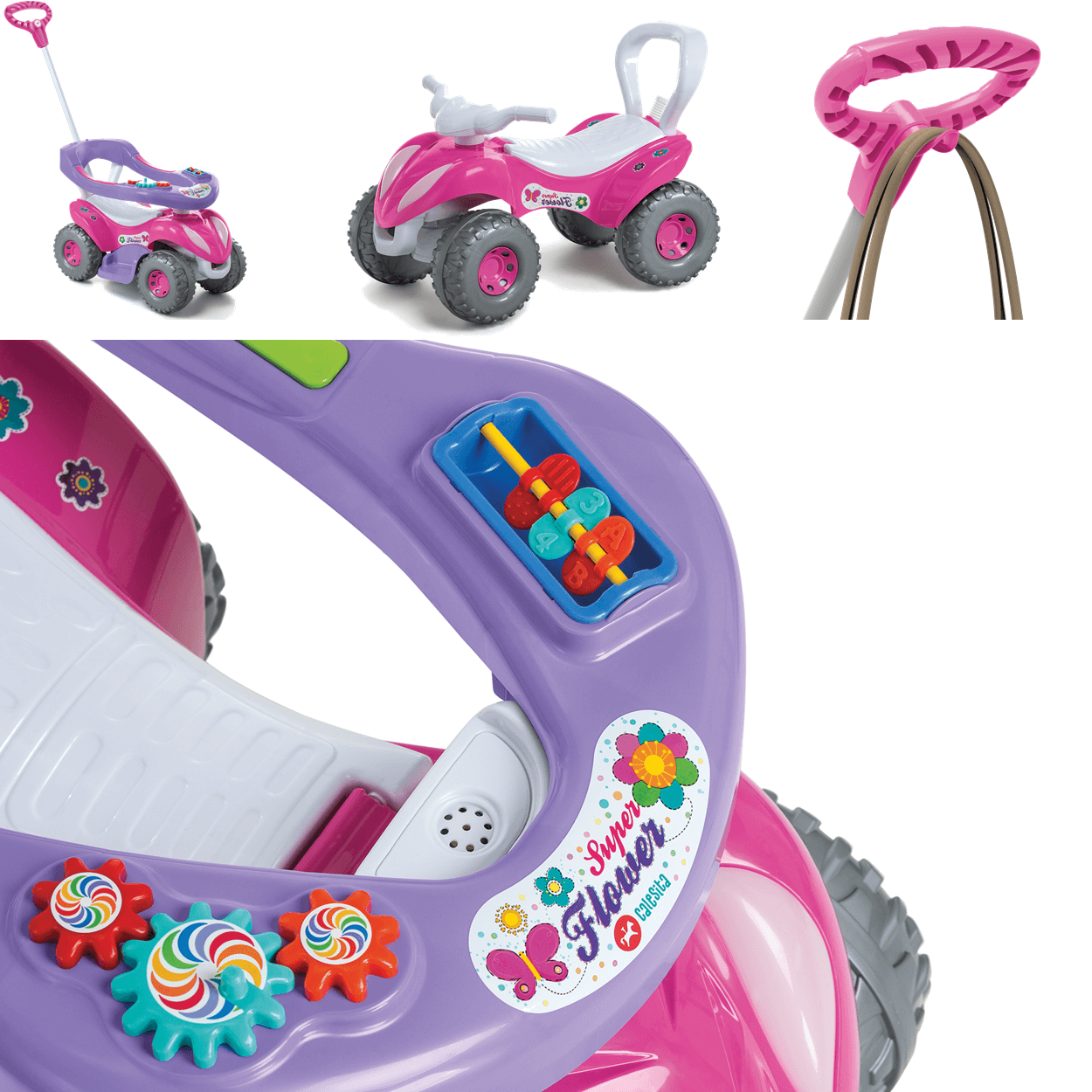 Carrinho de Passeio para Bebe Andador Calesita Super Flower - 3