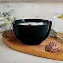 Ver imagem 2 de Bowl de Vidro Opalino 700ml Tigela Cumbuca para Salada Sopa Cereais Grande Diwali Lyor Preto