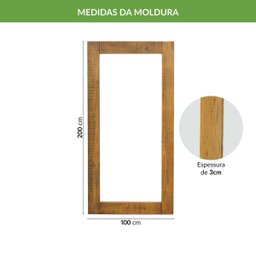 Espelho Retangular Rústico com Moldura Flower Oregon 200cm X 100cm Iaza Móveis - 5