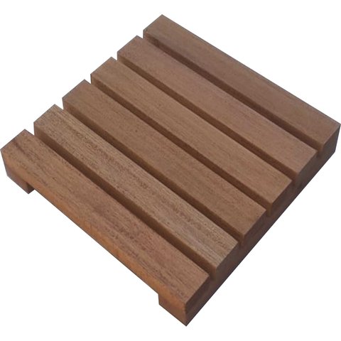 Deck de Madeira Modular 30x30 Cm Réguas 4 Cm com Pintura Neonx:osmocolor Imbuia Semi Tran