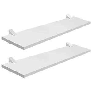 Kit com 2 Prateleira Estante Mdf Branca 2 60x20