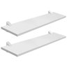Kit com 2 Prateleira Estante Mdf Branca 2 60x20 - 1