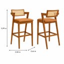 Ver imagem 2 de Conjunto Bistrô Maciço 3 Banquetas - Oslo - Imperial Móveis:Courino Caramelo