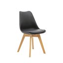 Ver imagem 1 de Cadeira Saarinen Wood com Estofamento Várias Cores Cor:preto