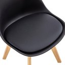 Ver imagem 6 de Cadeira Saarinen Wood com Estofamento Várias Cores Cor:preto