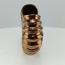 Ver imagem 5 de Vaso Decorativo de Cerâmica Dourado 24x24x9cm Enfeite Sala Mesa Estante Aparador