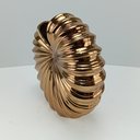 Ver imagem 3 de Vaso Decorativo de Cerâmica Dourado 24x24x9cm Enfeite Sala Mesa Estante Aparador