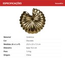 Ver imagem 7 de Vaso Decorativo de Cerâmica Dourado 24x24x9cm Enfeite Sala Mesa Estante Aparador