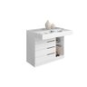 Cômoda com Porta Jóias Mostrador de Vidro Sevilha 1 Porta 5 Gavetas Branco - Aramoveis - 3