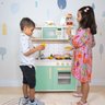 Cozinha Infantil com Pia Fogão e Microondas - Verde Claro - 5
