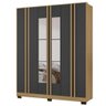 Guarda Roupa Atlanta 6 Portas com 2 Gavetas com 6 Espelhos Cor Carvalho e Grafite - Incorplac - 1