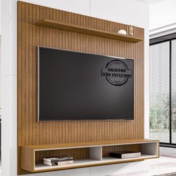 Painel Frisado Suspenso Tv 60 Pol 180 Cm 011088 Cedro Off White DCASA - 2