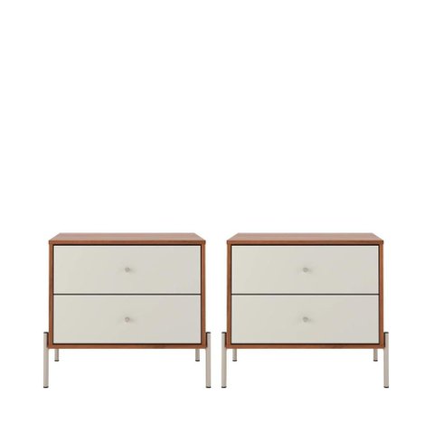 Conjunto 2 Mesas de Cabeceira 2 Gavetas Jasper 64 cm