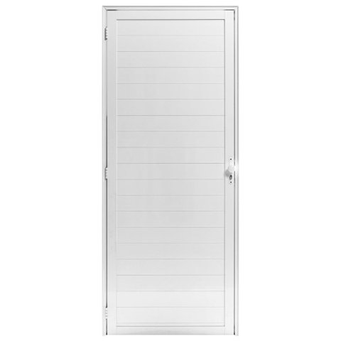 Porta De Alumínio Lambril c/fechadura branco Direita 210x80