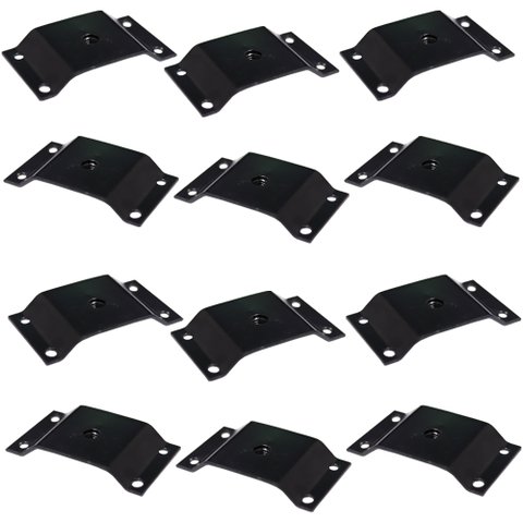 Kit 12 Chapinhas Chapa Elevada Fixação Pés Palito Rosca 5/16 Preto