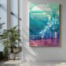 Quadro Decorativo Abstrato - Cidade Futurista com Reflexos - 3