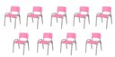 Ver imagem 2 de Kit 9 Cadeira Iso Infantil Creche, Escola Base Cinza Rosa
