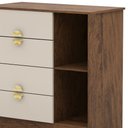 Ver imagem 5 de Cômoda Sapateira com Espelho para Quarto 1 Porta 4 Gavetas Paraty V01 Imbuia Fendi - Lyam Decor