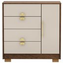 Ver imagem 2 de Cômoda Sapateira com Espelho para Quarto 1 Porta 4 Gavetas Paraty V01 Imbuia Fendi - Lyam Decor