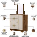 Ver imagem 7 de Cômoda Sapateira com Espelho para Quarto 1 Porta 4 Gavetas Paraty V01 Imbuia Fendi - Lyam Decor