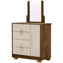 Ver imagem 1 de Cômoda Sapateira com Espelho para Quarto 1 Porta 4 Gavetas Paraty V01 Imbuia Fendi - Lyam Decor