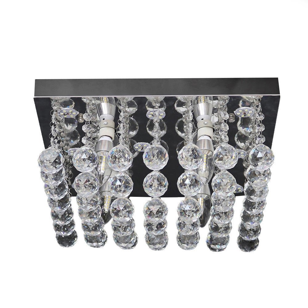 Plafon 4 Lâmpadas Transparente Cristal Diamante - 2