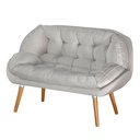 Ver imagem 2 de Namoradeira Sênior Decorativa P Recepção Consultório Suede:cinza Suede