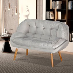 Namoradeira Sênior Decorativa P Recepção Consultório Suede:cinza Suede - 1