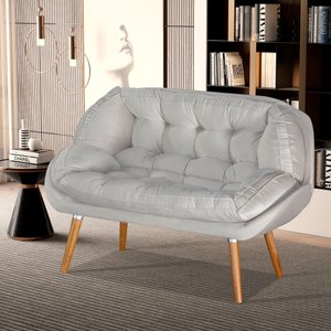 Namoradeira Sênior Decorativa P Recepção Consultório Suede:cinza Suede