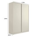 Ver imagem 3 de Guarda-Roupa Solteiro 100% MDF 2 Portas de Correr Prateleiras e 3 Gavetas Quarto Dormitórios Bend Bege/Luna
