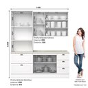 Ver imagem 4 de Cozinha Modulada Americana 3 Peças com Torre Quente 2 Fornos Branco/calcare - Móveis Henn
