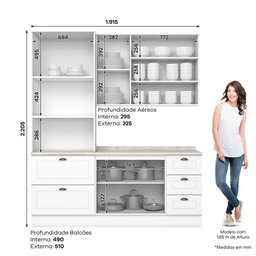 Cozinha Modulada Americana 3 Peças com Torre Quente 2 Fornos Branco/calcare - Móveis Henn - 4 Cozinha Modulada Americana 3 Peças com Torre Quente 2 Fornos Branco/calcare - Móveis Henn - 4