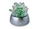 Ver imagem 1 de Enfeite Escultura de Vidro Flor de Lotus de 13cm com Base Espelhada Led Rgb Enfeite de Cristal Cor:v