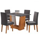 Ver imagem 2 de Mesa de Jantar 4 Lugares Floripa Mel/cinza/veludo Grafite - Viero Móveis